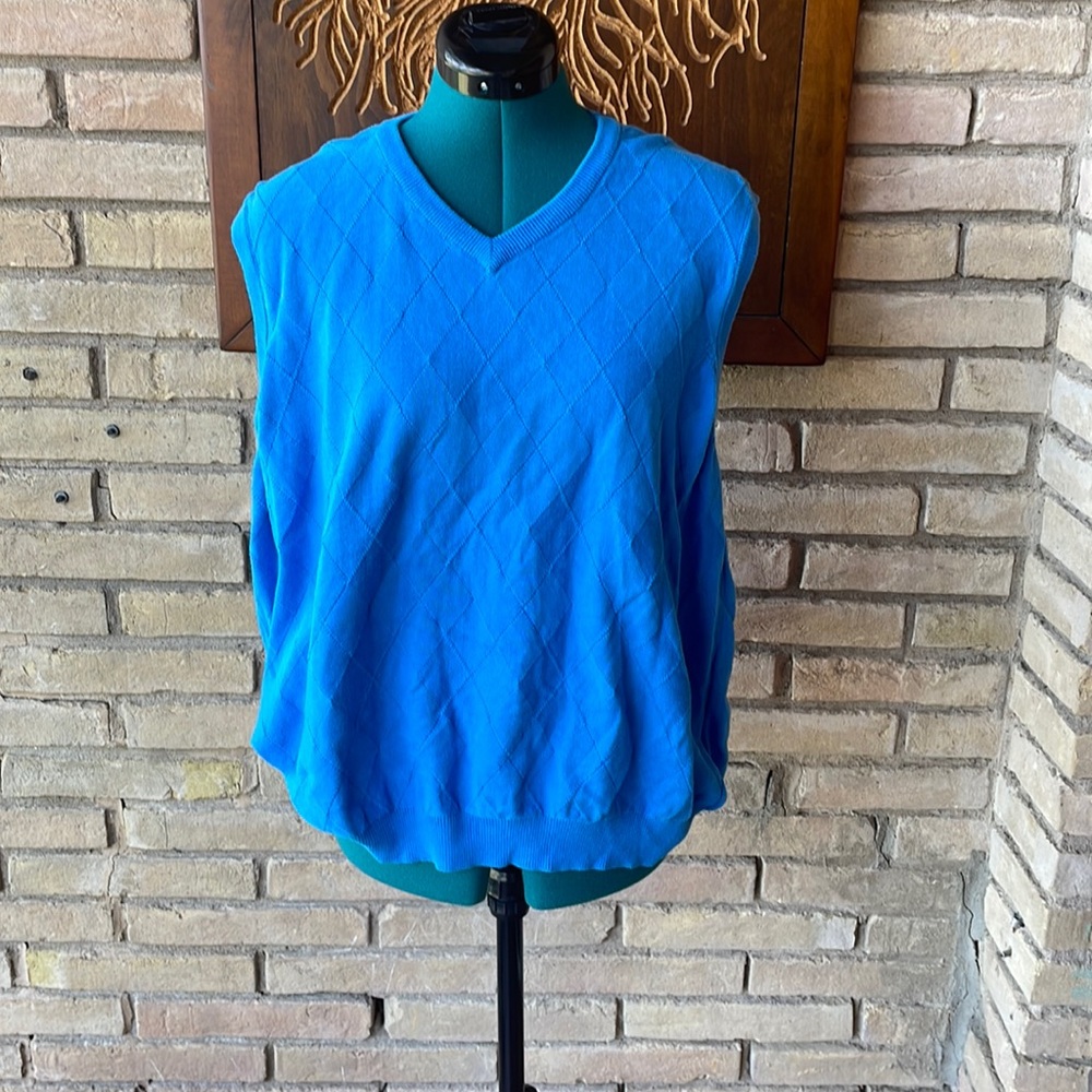 Tartan Blu Russel Simmons sweater vest, blue, XL. Men's, but I bought for me.
